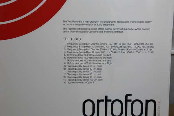 Ortofon TEST-RECORD Schallplatte für Tonabnehmer-Kalibrierung