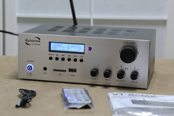 Dynavox VT-80 MK silber - Stereo-Receiver / Bluetooth®, USB /Fernbedienung