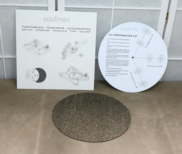 Soulines SX-2 LP-Set Tonarm-Einstellschablone + Korkmatte für Plattenspieler