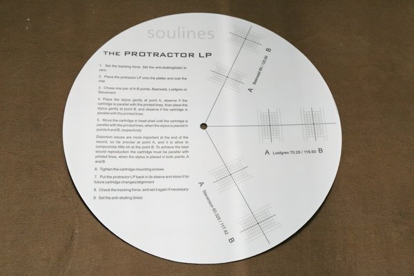 Soulines SX-2 LP-Set Tonarm-Einstellschablone + Korkmatte für Plattenspieler