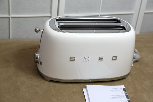 SMEG TSF02WHEU Scheiben Toaster, Lack weiß RETRO-Style, sehr wertig