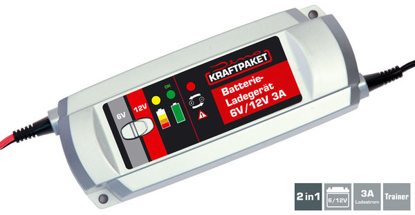Dino KRAFTPAKET 136301 6/12V 3A vollautomatisches Batterieladegerät
