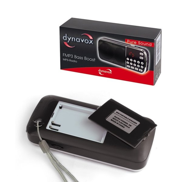 Dynavox FMP3 Bass Boost Mini MP3-Radio, tragbar für Reise, Bad & Küche / 207240