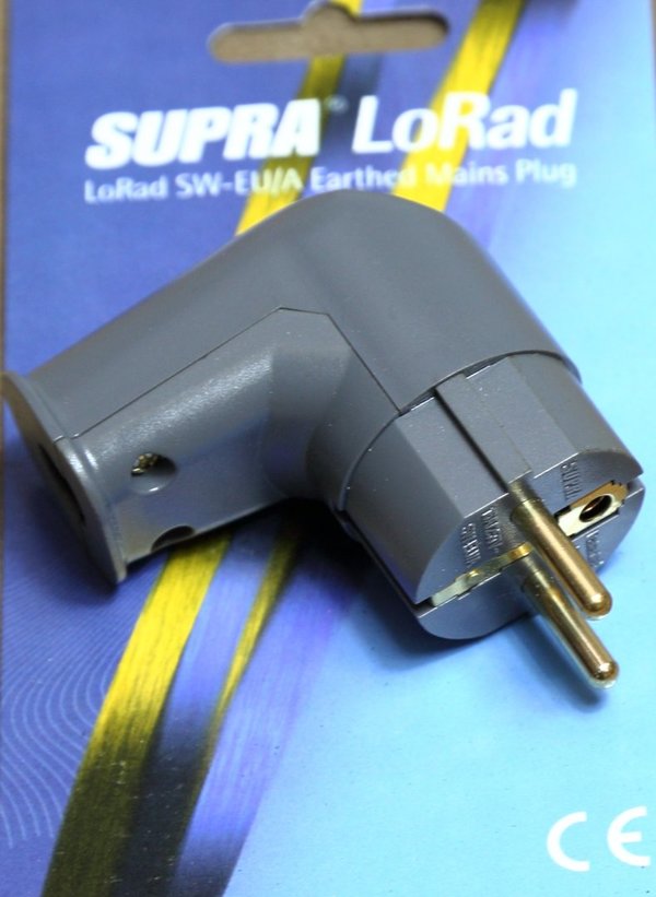 Supra Cables High-End Schutzkontaktstecker SW-EU/A abgewinkelt 16A / vergoldet