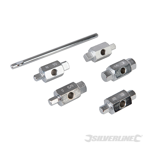 Silverline 867613 6 tlg. Ölablassschraubenschlüssel-Satz / 8-14 &17mm & 5/8" (16mm)