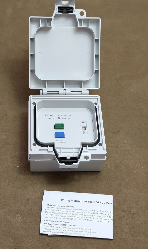 SJM Electrical E6RCSP-N – IP66 13A FI-Sicherung Outdoor / Garten