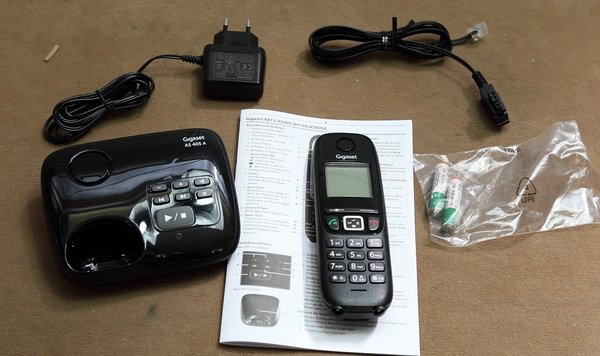 Gigaset AS405A DECT/GAP Schnurloses Telefon / Anrufbeantworter schwarz