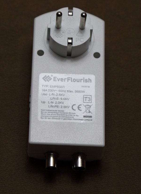 EVERFLOURISH EMP600 240V Überspannungsschutz All-In-One Blitzschutz Geräteschutz