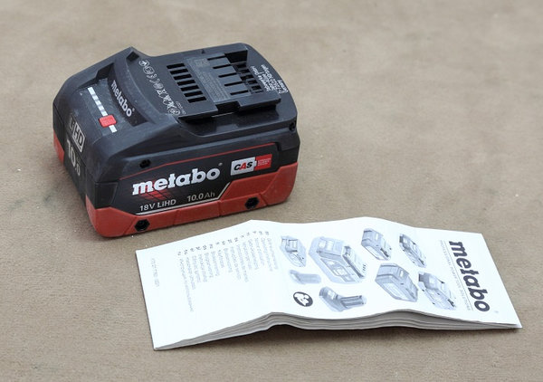 Metabo 625549000 Werkzeug-Akku CAS 18V 10,0 Ah LiHD schwarz rot