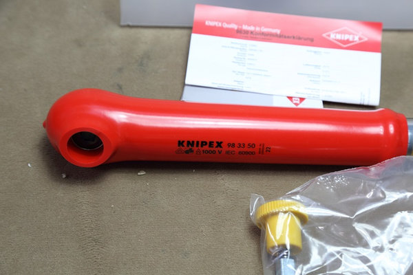 Knipex 98 33 50 VDE-Drehmomentschlüssel 3/8" (10mm) insoliert 5-50 nm rot 983350