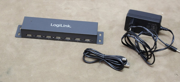 LogiLink UA0148 USB 2.0 HUB 7-port, incl. Power Display, Full Metal Housing