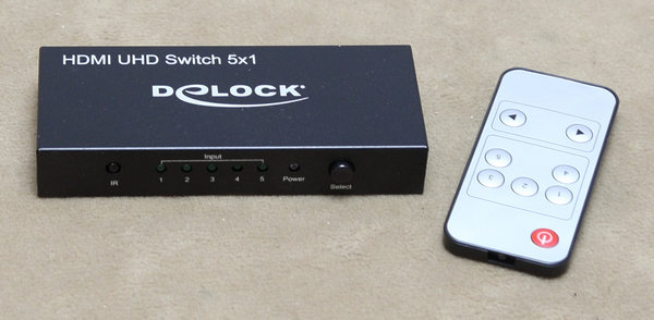 DeLock 18685 UHD 4K HDMI-Switch 5 Eingänge / 1 Ausgang schwarz