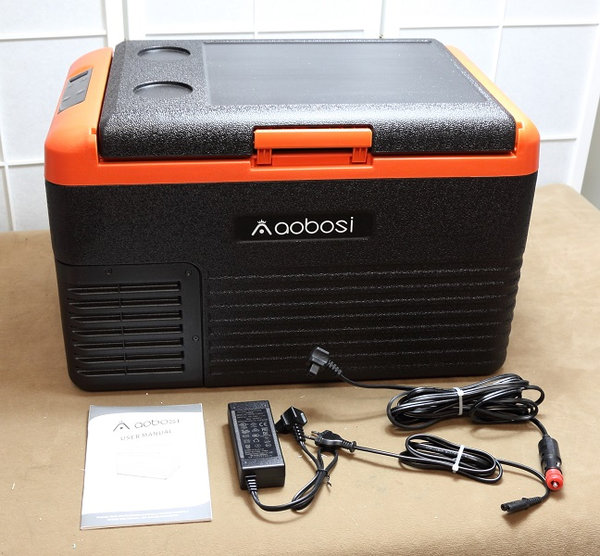 AAOBOSI 2-in-1 tragbarer Kompressor Kühlbox 30L 12/24V & 100/230V Camping Auto