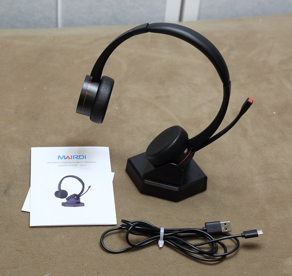 Mairdi Wireless Headset mit Mikrofon Noise Canceling, Bluetooth 5.0