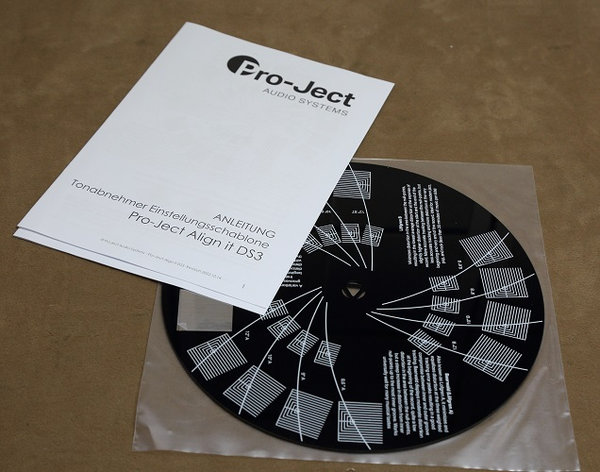 Pro-Ject Align It DS3 Plattenspieler Tonabnehmer Einstelllehre Justageschablone