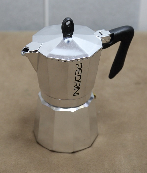 Pedrini - Espressokocher Kaffettiera 6 Tassen Aluminium poliert