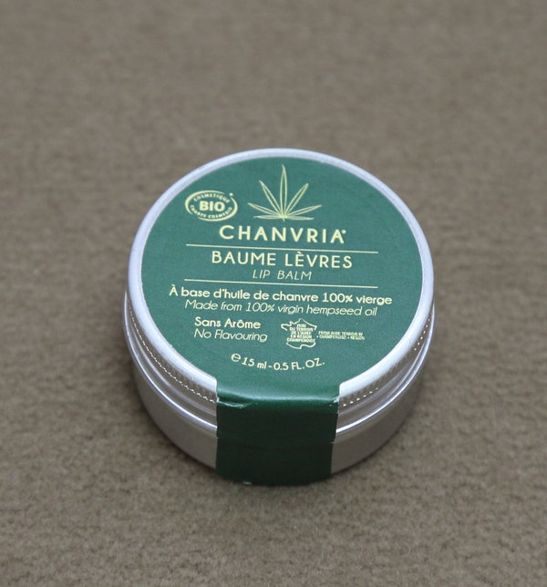 Chanvria Bio Lippenbalsam aus 100% nativem Hanföl, gegen trockene Lippen 15 ml