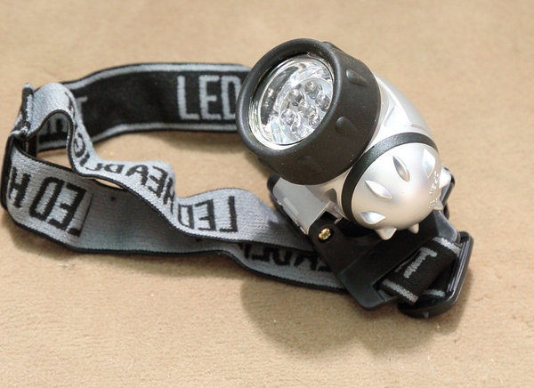EAXUS 7-LED Stirnleuchte - Kopflampe - 3 Modi