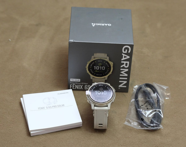 Garmin FENIX 6S PRO SOLAR Smartwatch beige/weissgold 010-02409-11