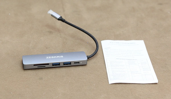 ZESKRIS MacBook USB C Adapter, 6-in-1 SB 3.0 SD/Micro SD Kartenleser 4K HDMI