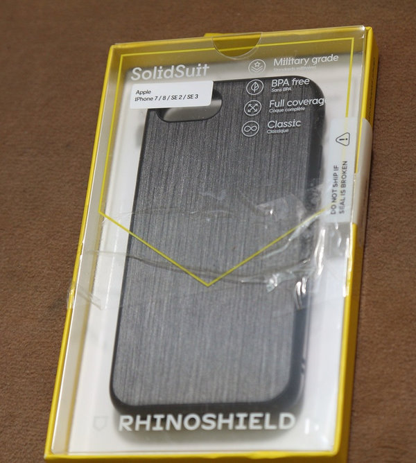RhinoShield Bumper Case SolidSuit gebürstet schwarz komp. iPhone SE 3 / SE 2/8 / 7